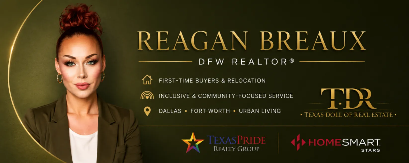 Reagan Breaux — REALTOR® serving the Dallas–Fort Worth area. First-time buyers & relocation, inclusive & community-focused service, Dallas · Fort Worth · urban living.